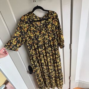 ASOS Black and Yellow Floral Dress